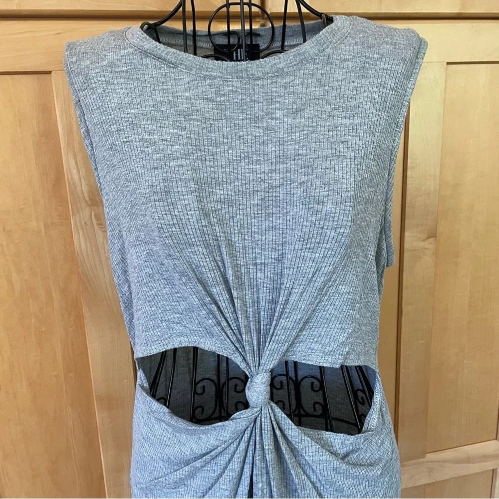 The Moon grey stretchy sleeveless cutout Dress size Medium - Picture 2 of 9